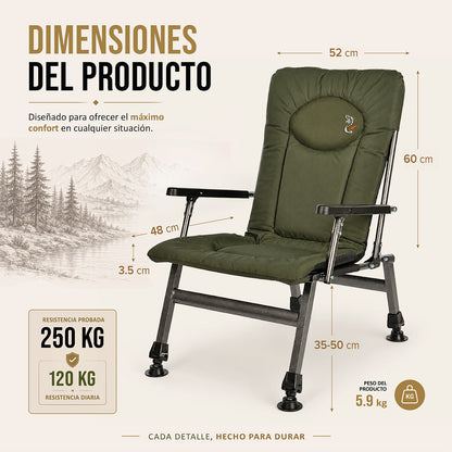 CUZO F8R – Cadeira dobrável para camping, pesca, jardim e exterior, cor verde
