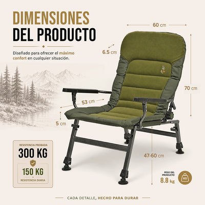 CUZO FK6 – Fotoliu Premium Mare, Pliabil, Camping, Pescuit, Terasă și Exterior, culoare Maple