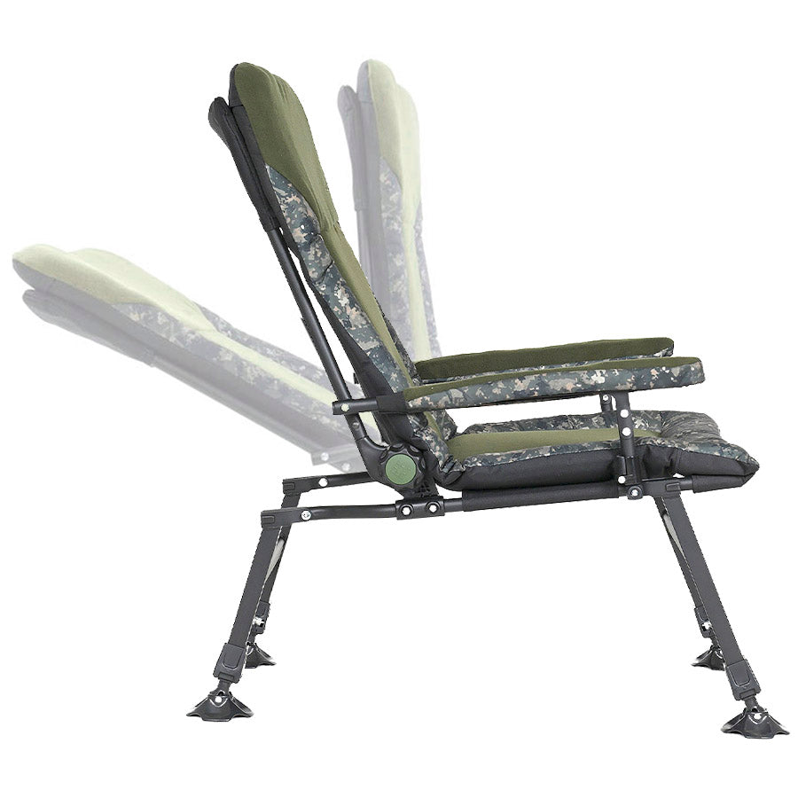 CUZO Enzo – Grand fauteuil pliant Premium pour camping, pêche, jardin & extérieur, couleur verte