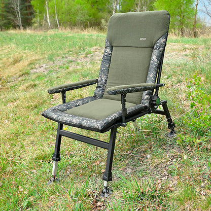CUZO Enzo – Grand fauteuil pliant Premium pour camping, pêche, jardin & extérieur, couleur verte