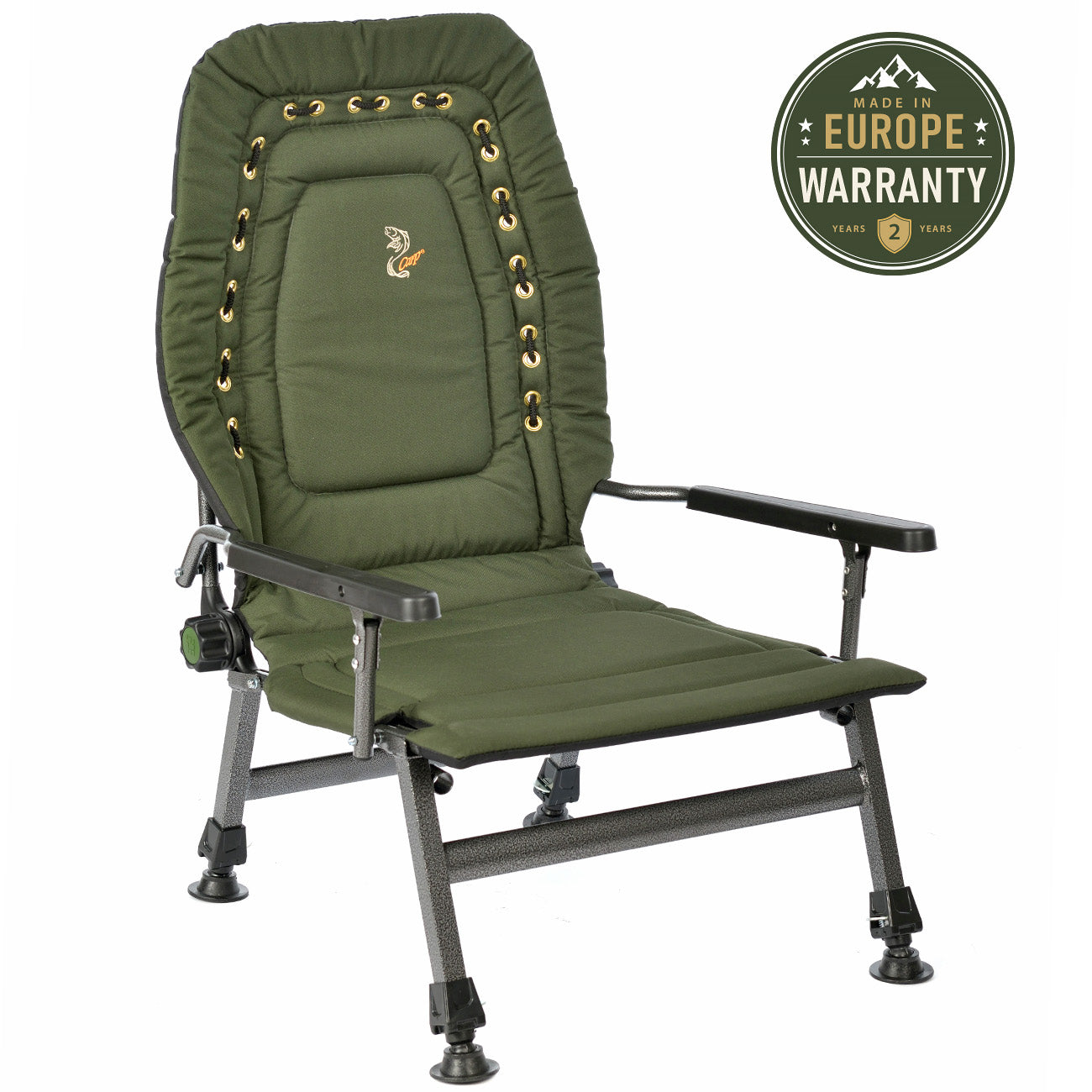 CUZO FK2 – Grand fauteuil pliant pour camping, pêche, jardin & extérieur, couleur verte