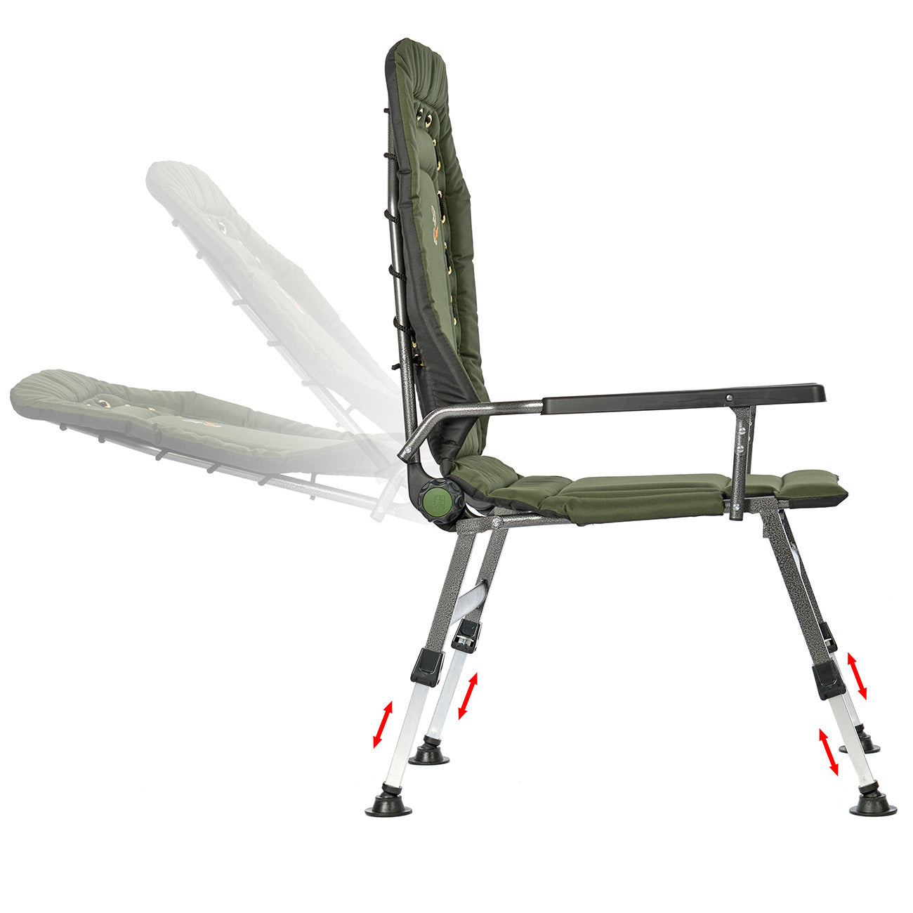 CUZO FK2 – Grand fauteuil pliant pour camping, pêche, jardin & extérieur, couleur verte