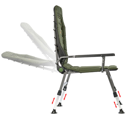 CUZO FK2 – Grand fauteuil pliant pour camping, pêche, jardin & extérieur, couleur verte