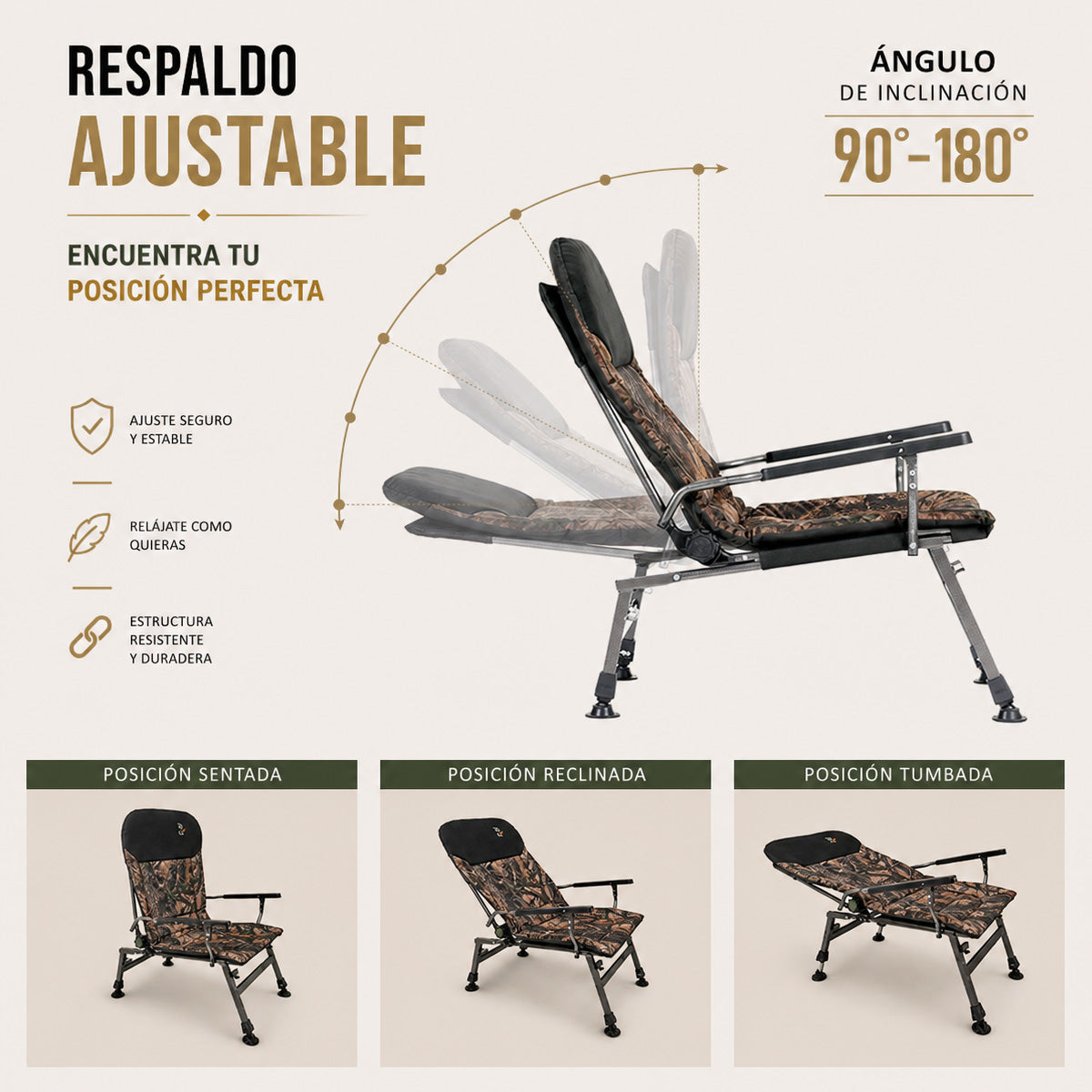 CUZO FK5 - Large folding chair for Camping, Fishing, Garden & Outdoor, color Maple