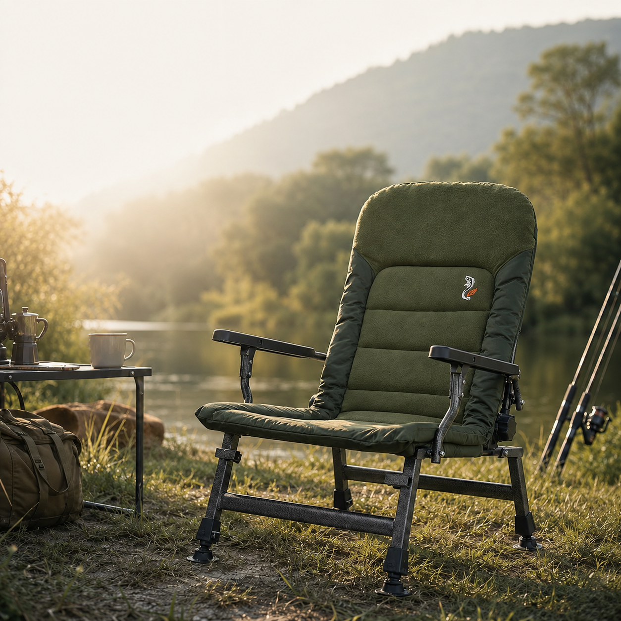CUZO FK6 - Sillón Premium Grande para camping, pesca, jardín y exterior, color Verde