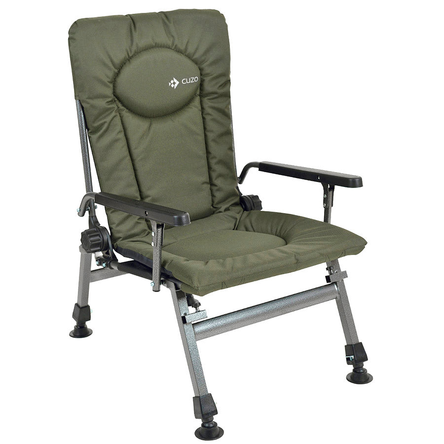 Folding armchair CUZO F5R with adjustable armrests for camping, fishing and gardens